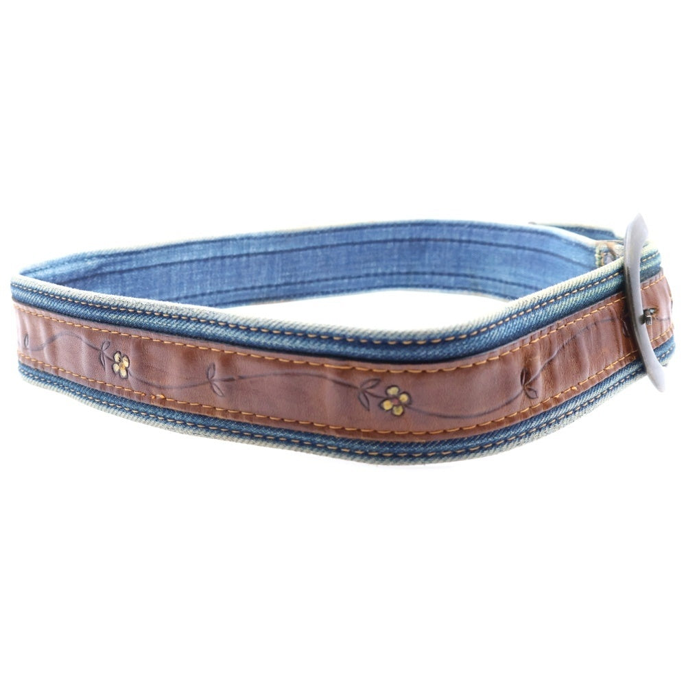 Levi's(リーバイス) 70S VINTAGE ヴィンテージ オレンジタブ レザーデニム切替ベルト インディゴ/ブラウン