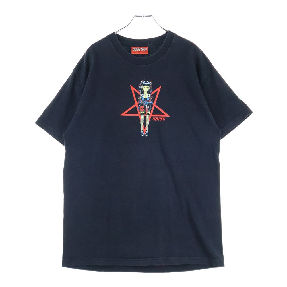 VINTAGE(ヴィンテージ) 90S VINTAGE HOOK-UPS DEVIN TEE ヴィンテージ フックアップス デビン フロントプリントTシャツ 半袖クルーネックカットソー ブラック