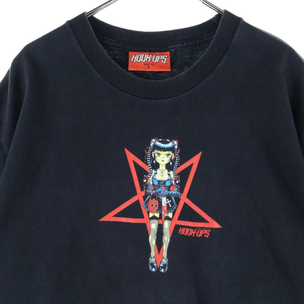 VINTAGE(ヴィンテージ) 90S VINTAGE HOOK-UPS DEVIN TEE ヴィンテージ フックアップス デビン フロントプリントTシャツ 半袖クルーネックカットソー ブラック