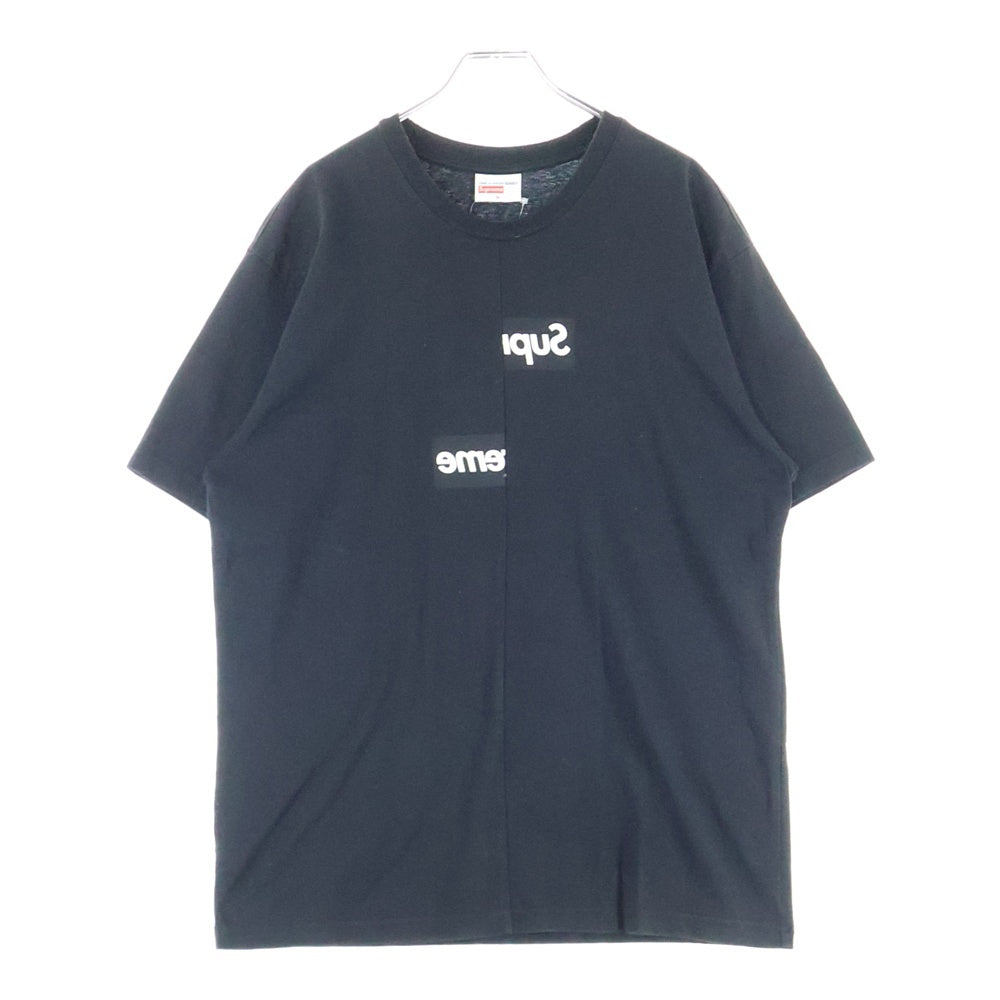 SUPREME(シュプリーム) 18AW × Comme des Garcons SHIRT Split Box Logo Tee コムデギャルソンシャツ ボックスロゴ クルーネック半袖Tシャツ カットソー ブラック