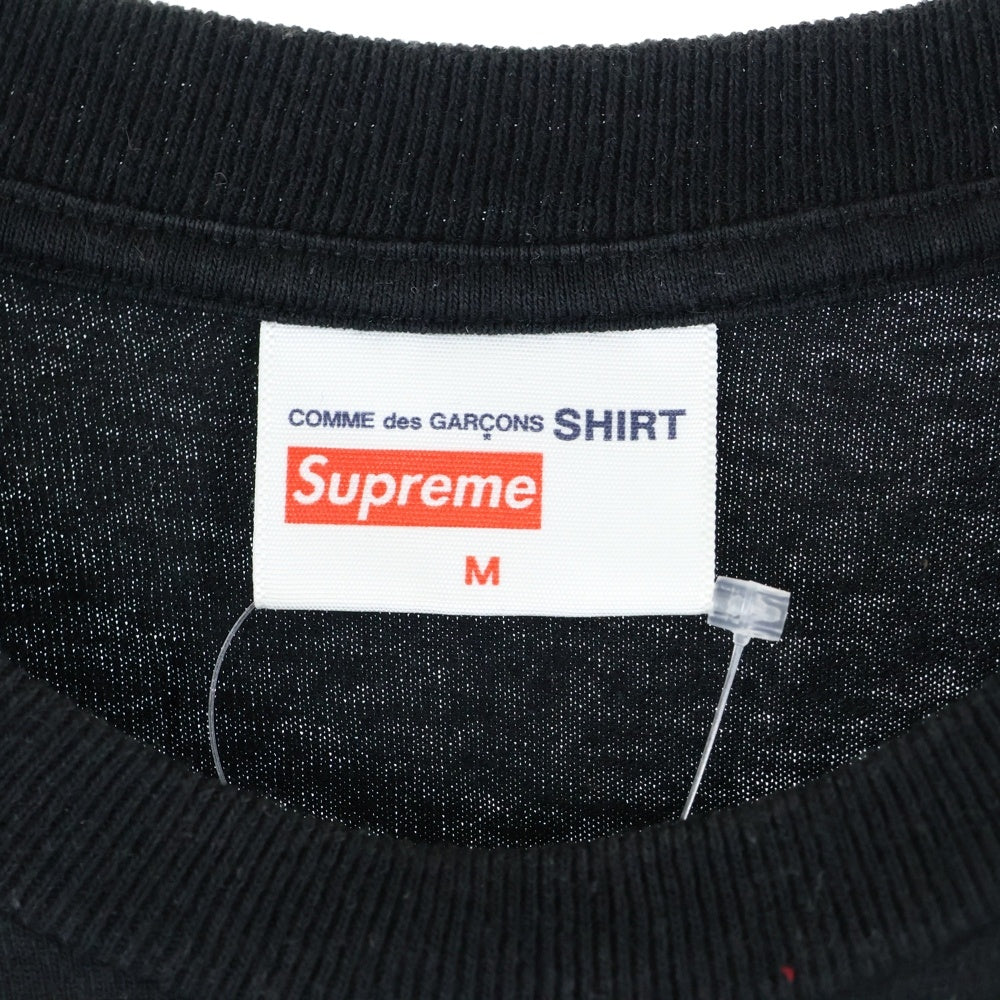 SUPREME(シュプリーム) 18AW × Comme des Garcons SHIRT Split Box Logo Tee コムデギャルソンシャツ ボックスロゴ クルーネック半袖Tシャツ カットソー ブラック