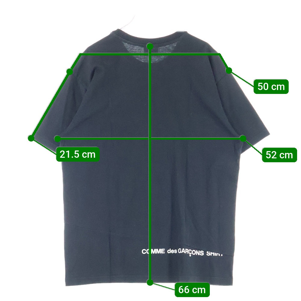 SUPREME(シュプリーム) 18AW × Comme des Garcons SHIRT Split Box Logo Tee コムデギャルソンシャツ ボックスロゴ クルーネック半袖Tシャツ カットソー ブラック