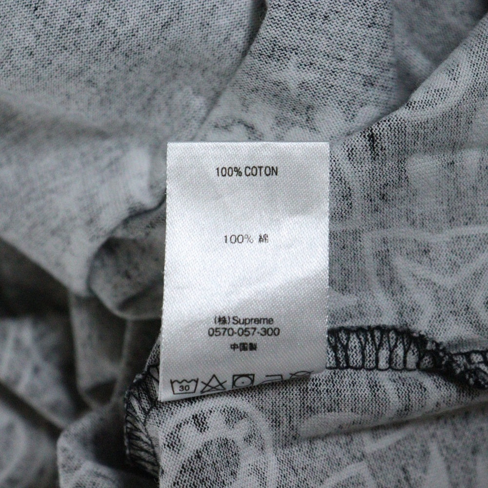 SUPREME(シュプリーム) 21SS Bandana Small box Tee バンダナ総柄 スモールボックスロゴTシャツ 半袖クルーネックカットソー ブラック
