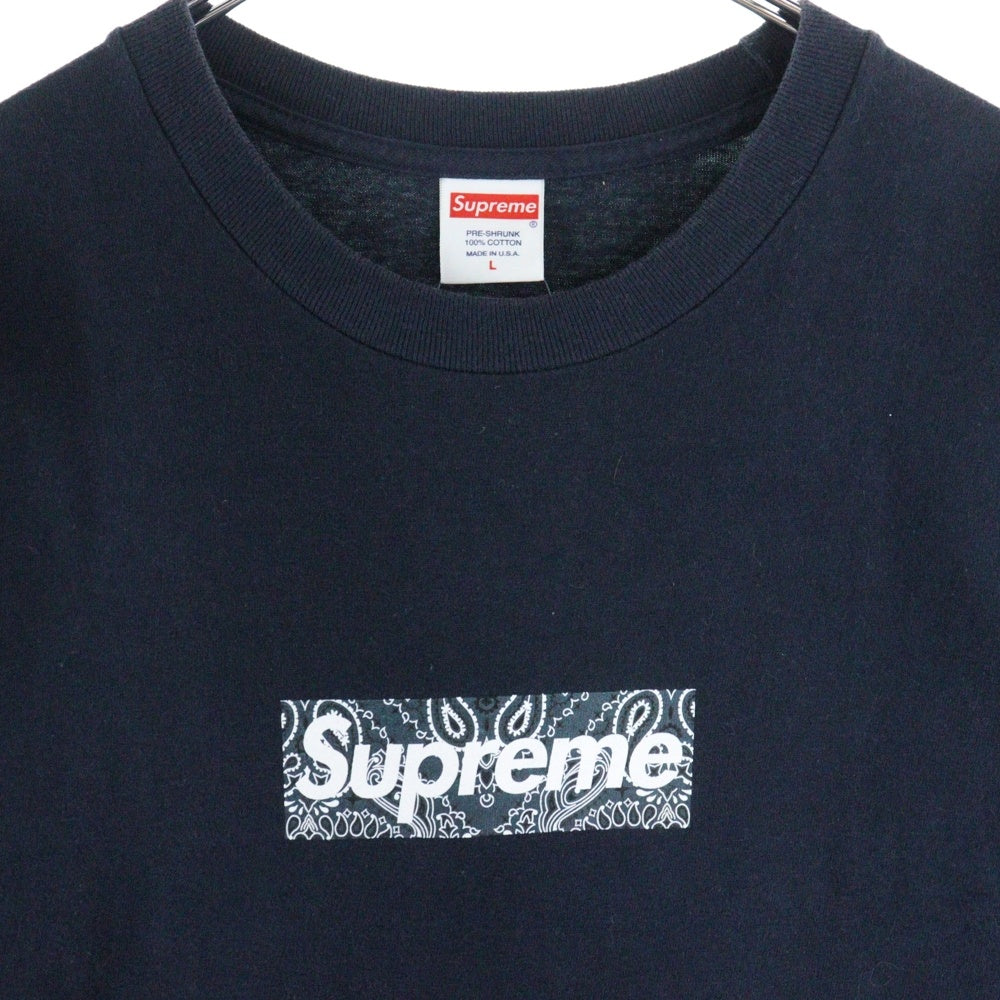 SUPREME(シュプリーム) 19AW Bandana Box Logo Tee バンダナボックスロゴTシャツ 半袖クルーネックカットソー ネイビー