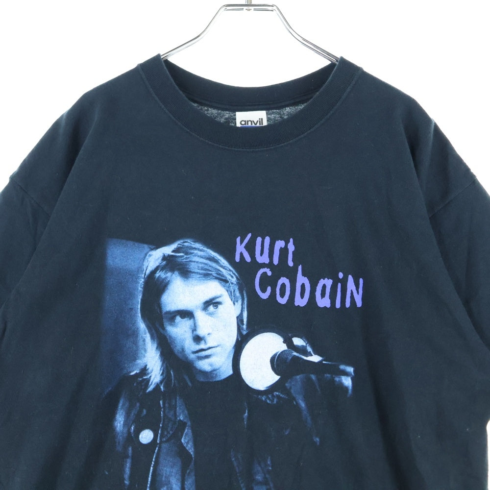 VINTAGE(ヴィンテージ) 00S NIRVANA Kurt Cobain ブートレグ ニルヴァーナ カートコバーン 追悼 プリントTシャツ 半袖カットソー ブラック