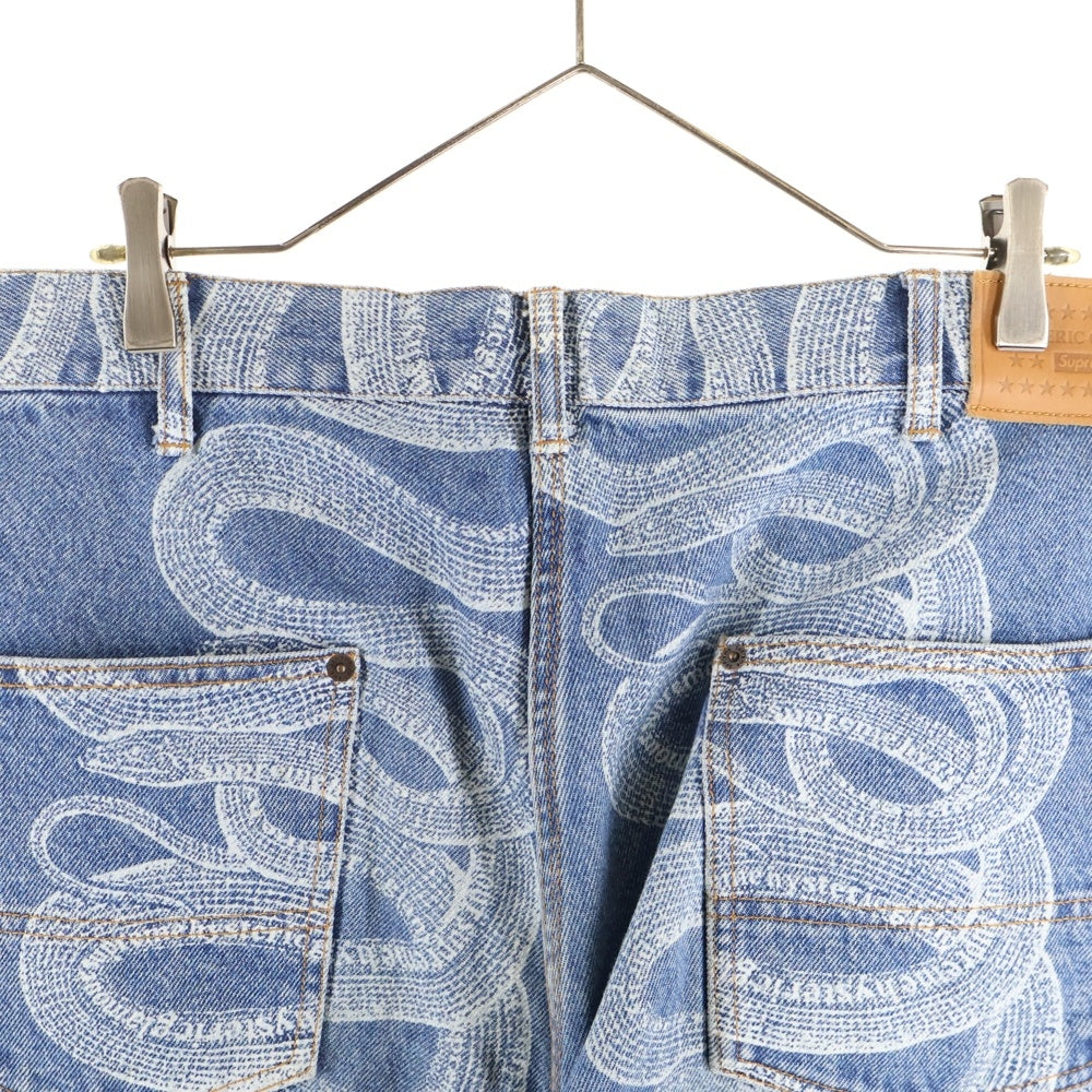 SUPREME(シュプリーム) 21SS × HYSTERIC GLAMOUR Snake Double Knee Denim Painter Pant ヒステリックグラマー スネーク ダブルニー デニム ペインター パンツ インディゴ