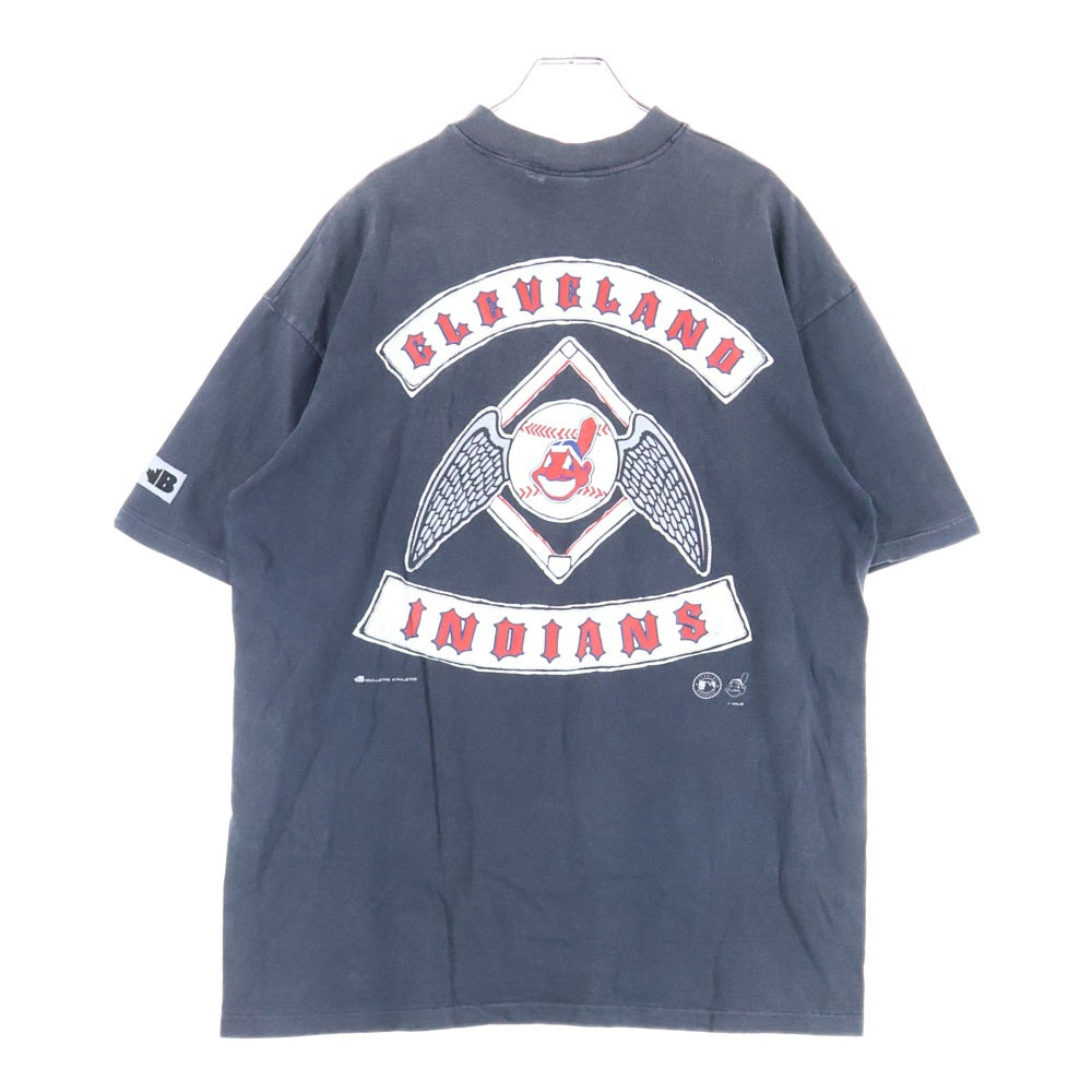 VINTAGE(ヴィンテージ) 90S VINTAGE MLB Cleveland Indians クリーブランドインディアンズ ヴィンテージ プリントTシャツ 半袖カットソー ブラック