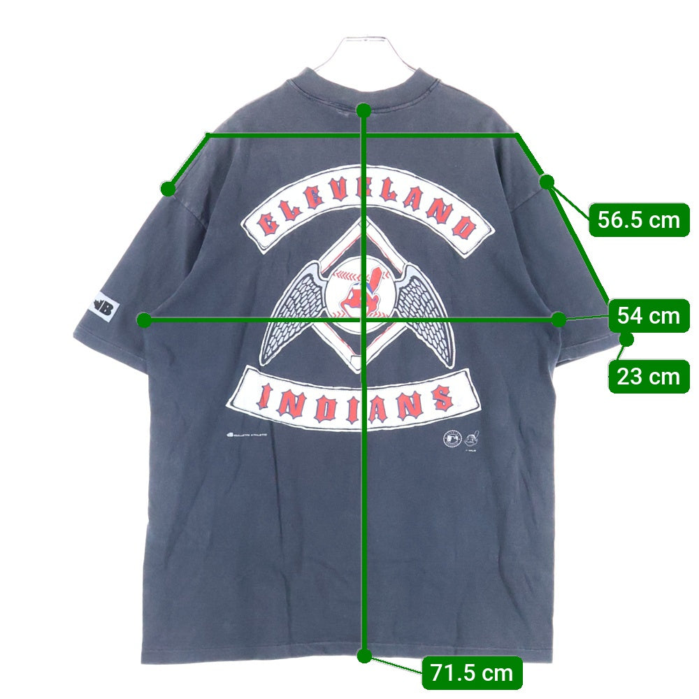 VINTAGE(ヴィンテージ) 90S VINTAGE MLB Cleveland Indians クリーブランドインディアンズ ヴィンテージ プリントTシャツ 半袖カットソー ブラック