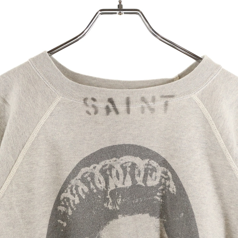SAINT MICHAEL(セントマイケル) 24AW ×Sex PiSTOLS SP_CREW SWT QUEEN GRAY セックスピストルズ クイーン 両面プリント クルーネック スウェット トレーナー グレー SM-YS1-0000-C23