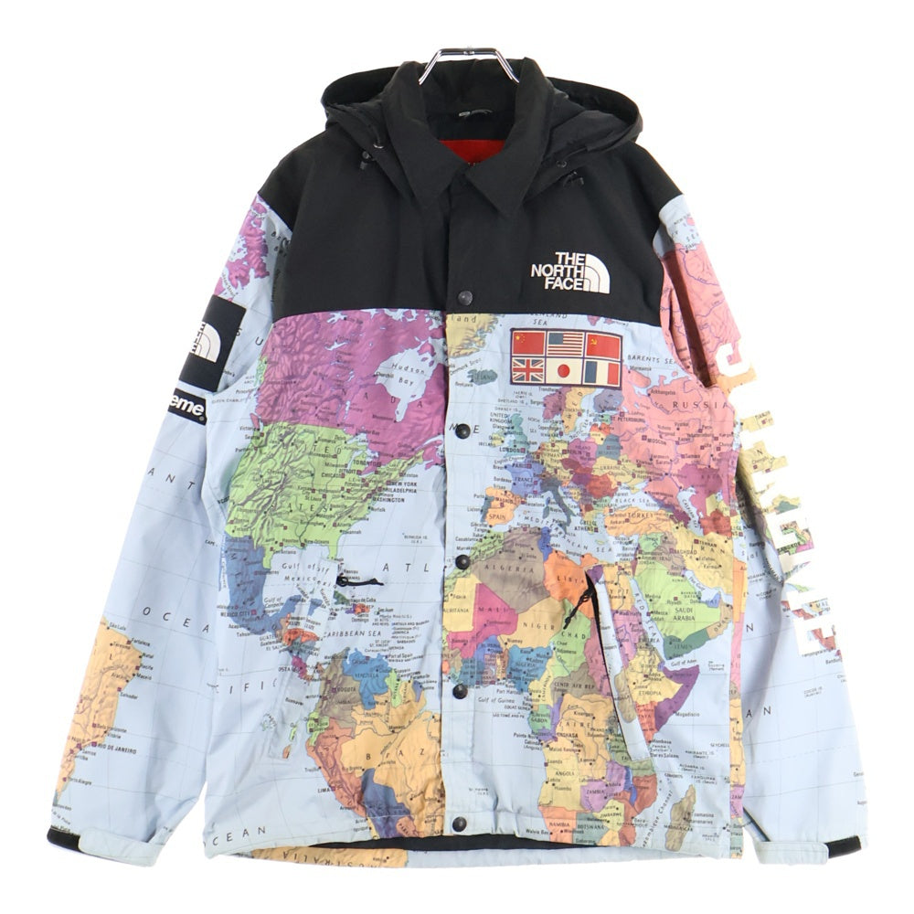 SUPREME(シュプリーム) 14SS ×THE NORTH FACE Expeditions Coaches Jacket MAP ザノースフェイス エクスペディションコーチジャケット 国旗 地図 マップ マルチ