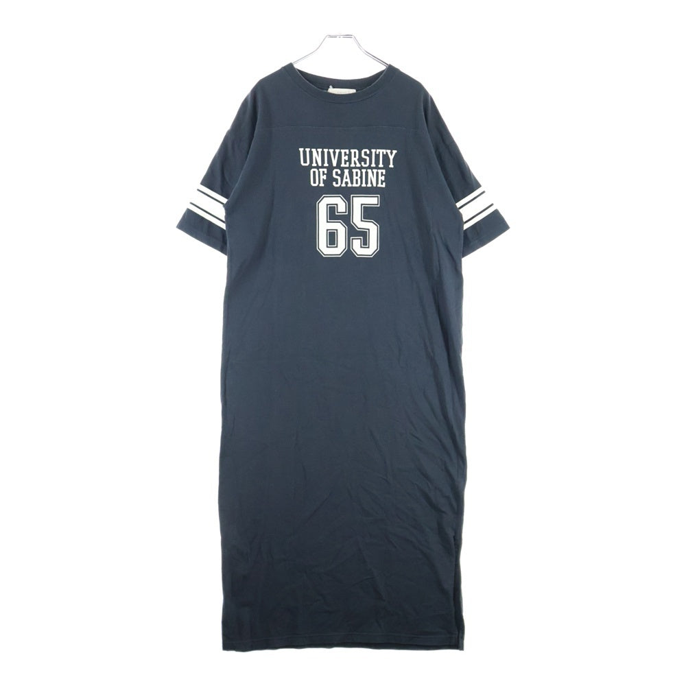 B:MING LIFE STORE by BEAMS(ビーミングライフストアバイビームス) フットボールプリントヨーク切り替え ロングワンピース カットソー ブラック 93-26-0103-213 レディース