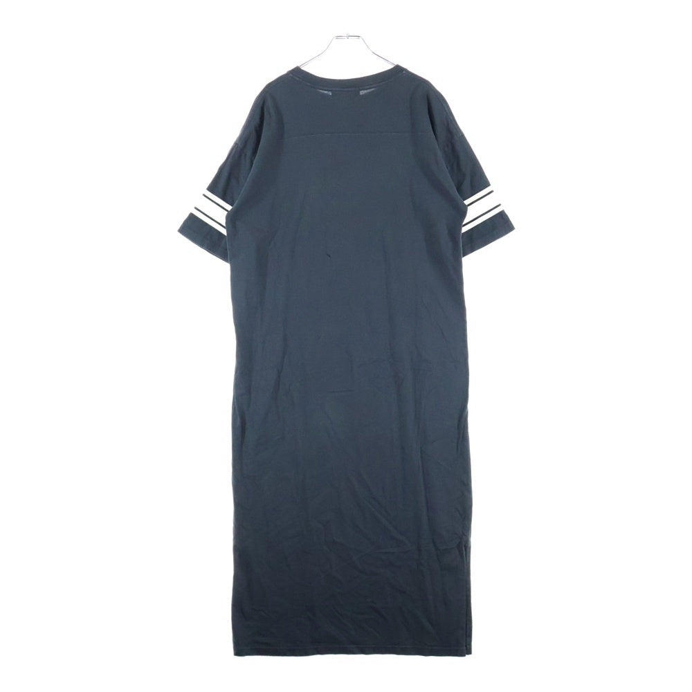 B:MING LIFE STORE by BEAMS(ビーミングライフストアバイビームス) フットボールプリントヨーク切り替え ロングワンピース カットソー ブラック 93-26-0103-213 レディース
