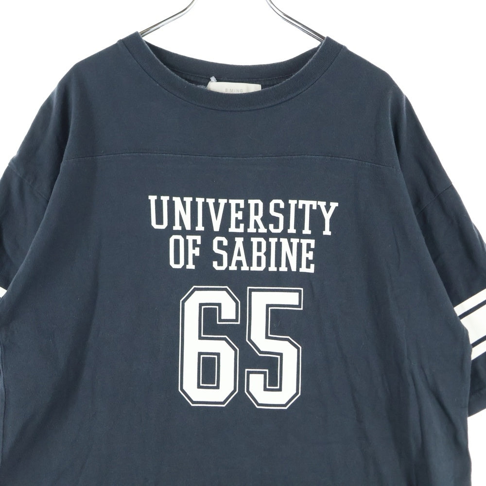 B:MING LIFE STORE by BEAMS(ビーミングライフストアバイビームス) フットボールプリントヨーク切り替え ロングワンピース カットソー ブラック 93-26-0103-213 レディース