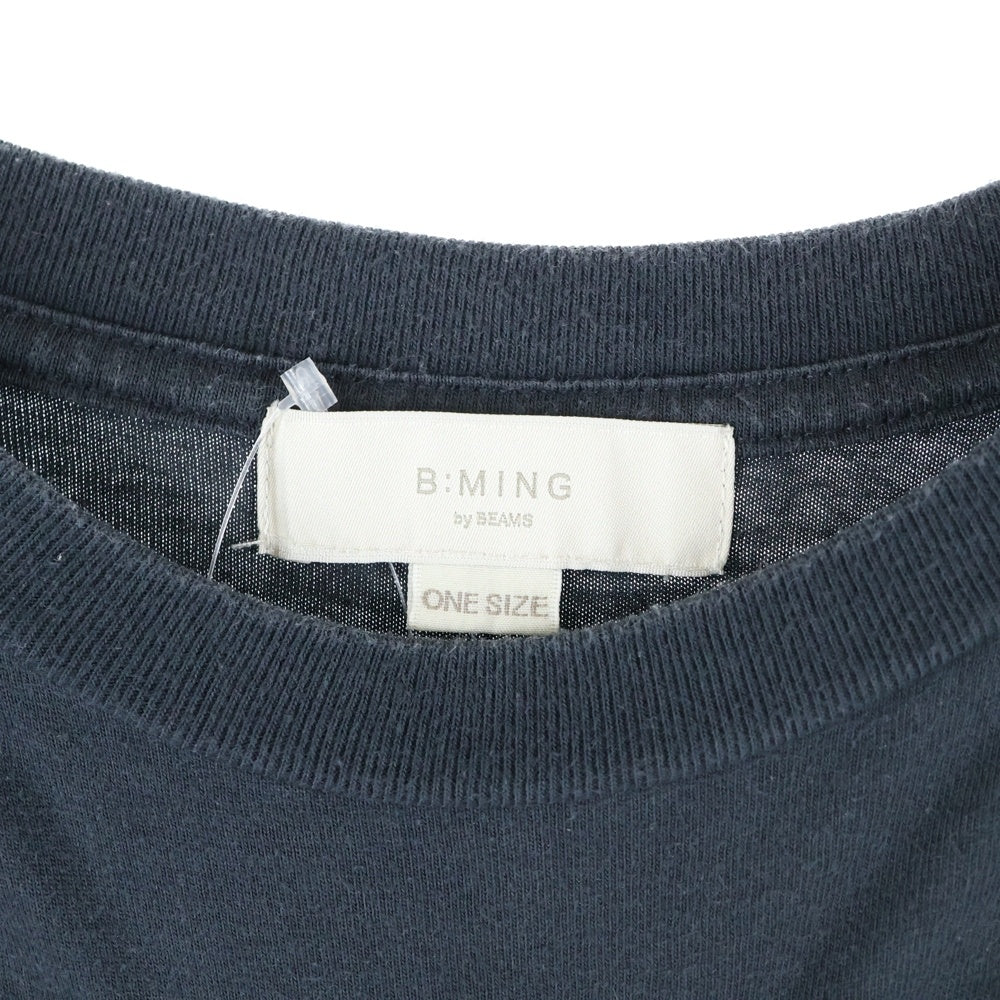 B:MING LIFE STORE by BEAMS(ビーミングライフストアバイビームス) フットボールプリントヨーク切り替え ロングワンピース カットソー ブラック 93-26-0103-213 レディース