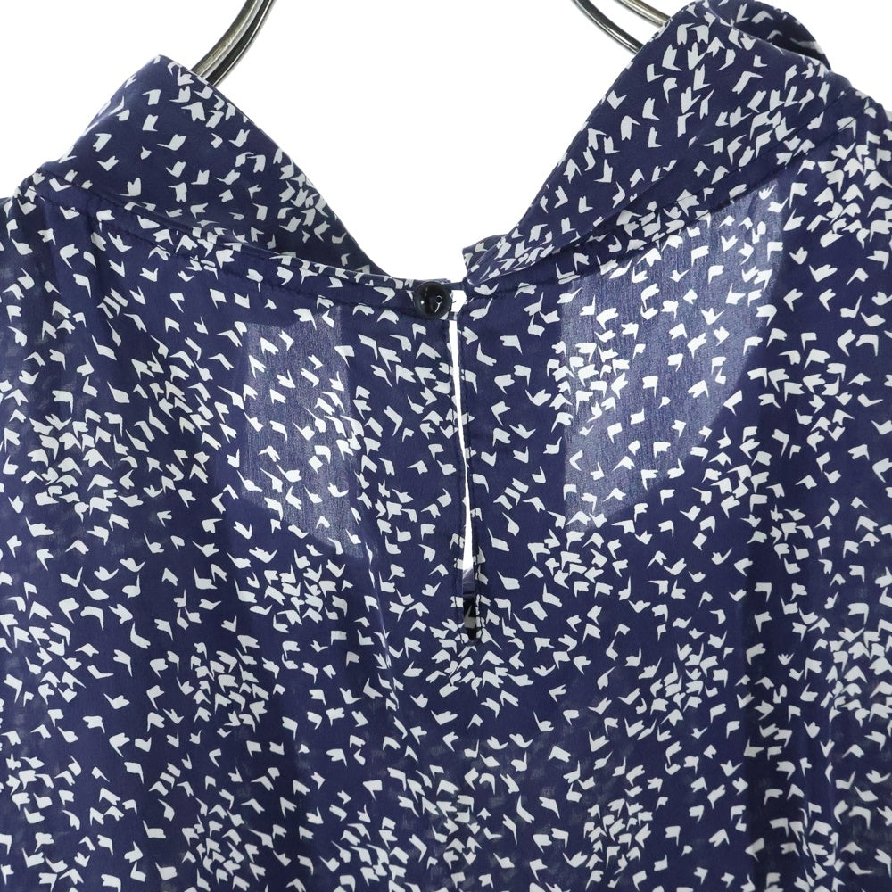 NO BRAND(ノーブランド) ATTENTION(アテンション)総柄 ロングワンピース ネイビー/ホワイト レディース