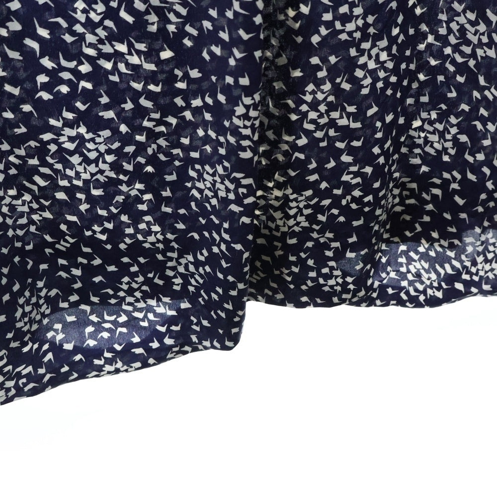 NO BRAND(ノーブランド) ATTENTION(アテンション)総柄 ロングワンピース ネイビー/ホワイト レディース