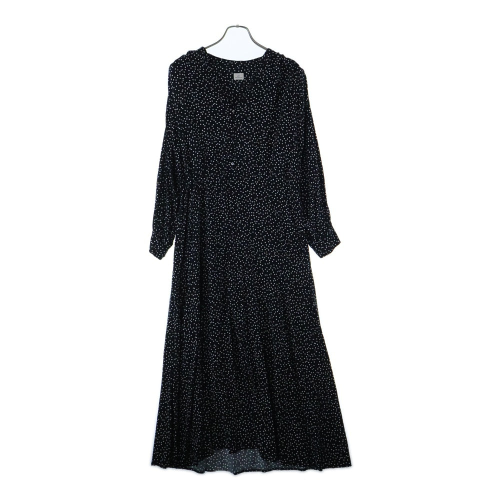 UNITED ARROWS green label relaxing(グリーンレーベル リラクシング) ドット柄 ロングワンピース ブラック3626-699-3022 レディース