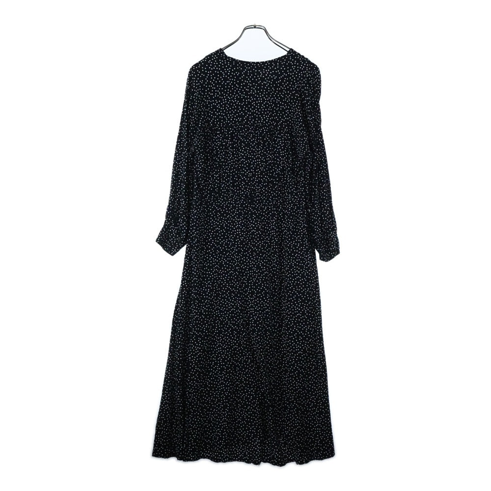 UNITED ARROWS green label relaxing(グリーンレーベル リラクシング) ドット柄 ロングワンピース ブラック3626-699-3022 レディース