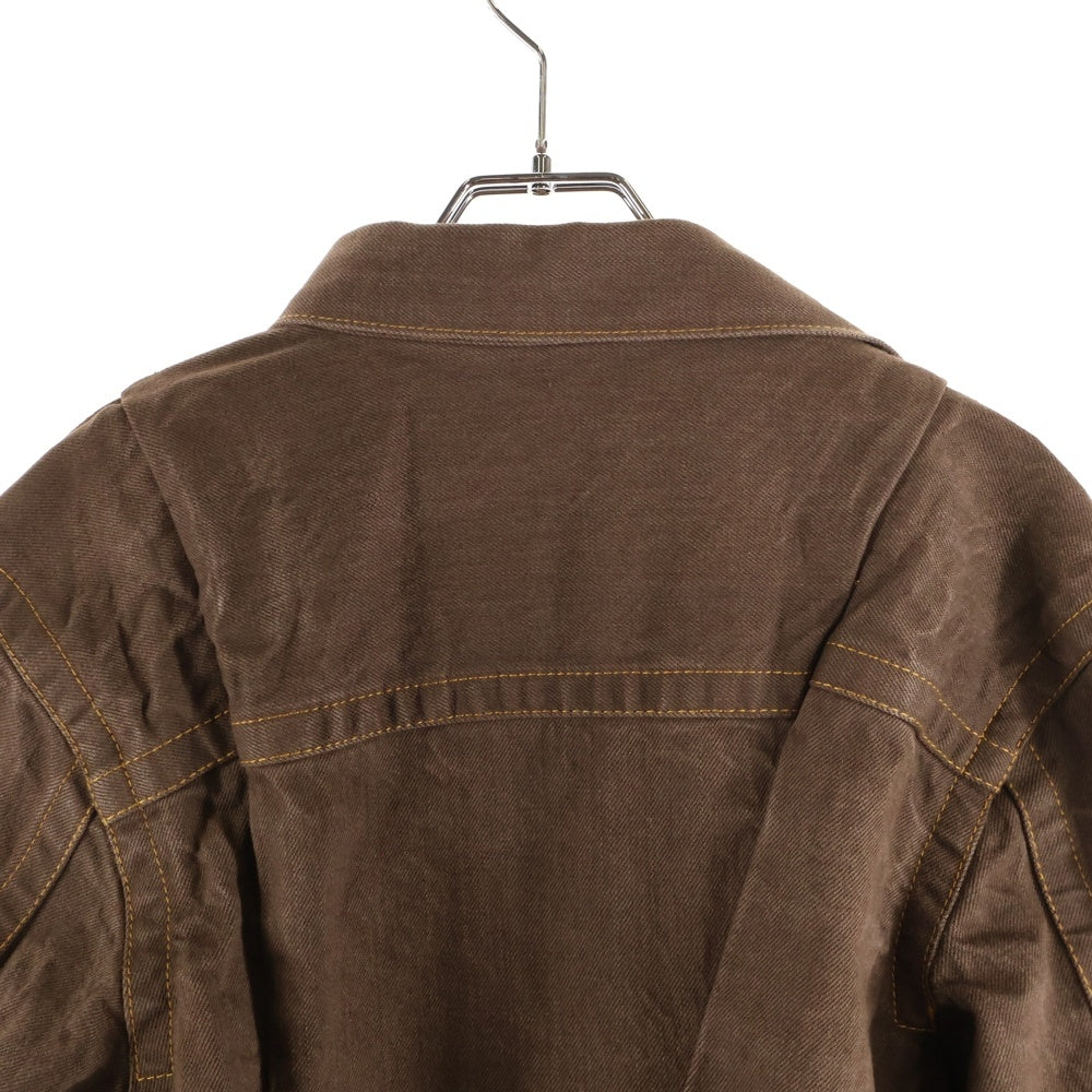 Sacai(サカイ) WOMEN'S ASYMMETRIC DENIM JACKET ウィメンズ アシンメトリー デニムジャケット レディース ブラウン 25-07955