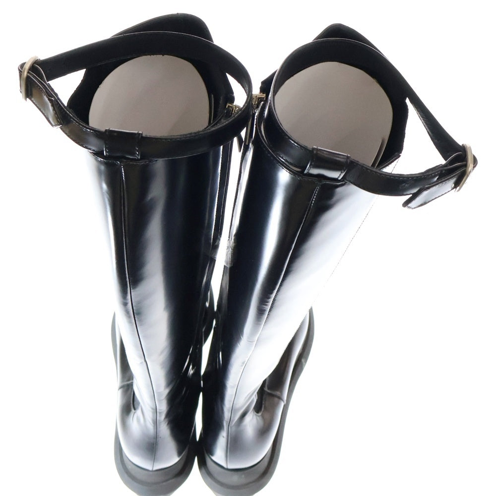 Sacai(サカイ) 21AW LEATHER LONG BOOTS レザー サイドジップ ロングブーツ レディース ブラック 21-05758