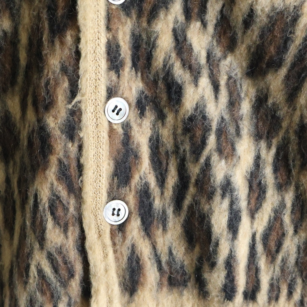 SAINT MICHAEL(セントマイケル) 24AW MOHAIR CARDIGAN レオパード モヘアカーディガン ニット ブラウン SM-YS1-0000-059