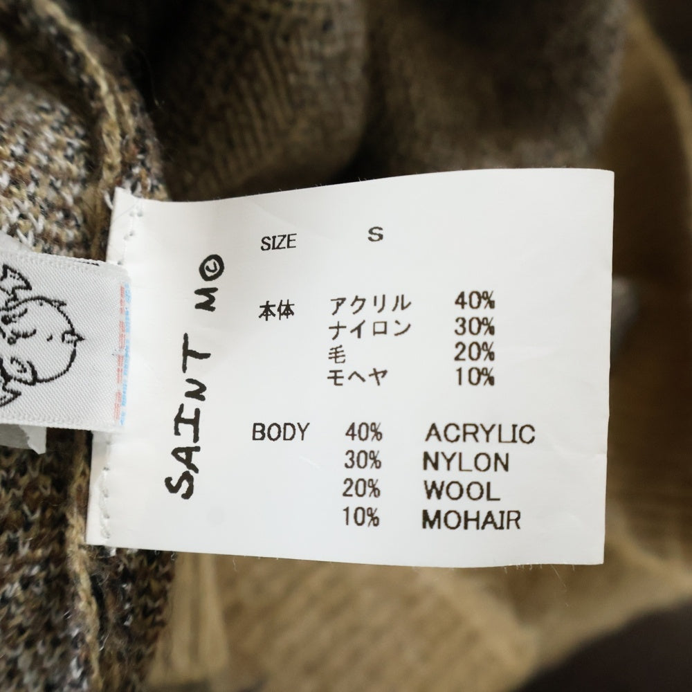 SAINT MICHAEL(セントマイケル) 24AW MOHAIR CARDIGAN レオパード モヘアカーディガン ニット ブラウン SM-YS1-0000-059