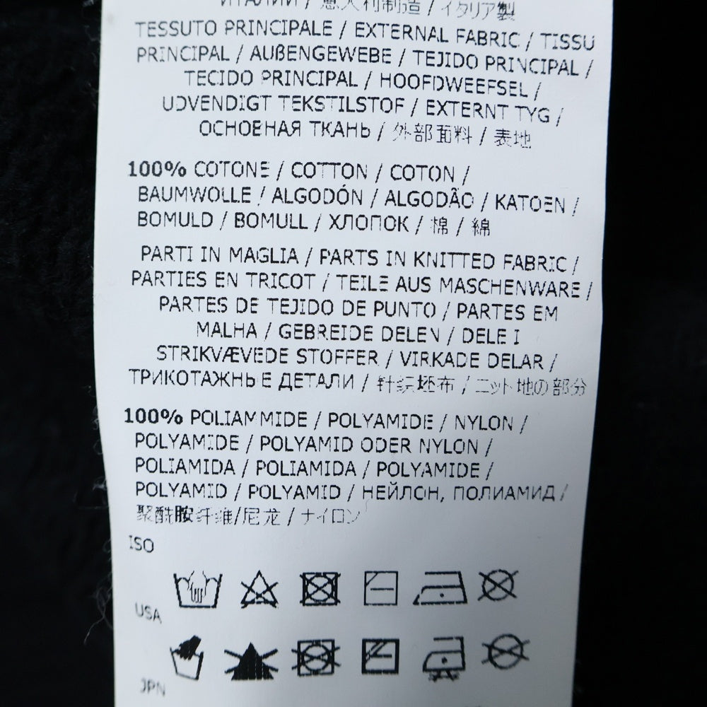 STONE ISLAND(ストーンアイランド) ニット切替 裏起毛 コンパスパッチ スウェット プルオーバーパーカー ブラック 651565836