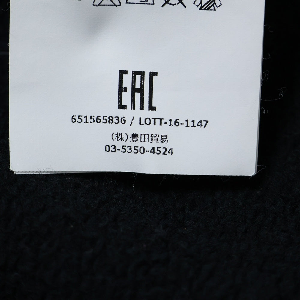 STONE ISLAND(ストーンアイランド) ニット切替 裏起毛 コンパスパッチ スウェット プルオーバーパーカー ブラック 651565836