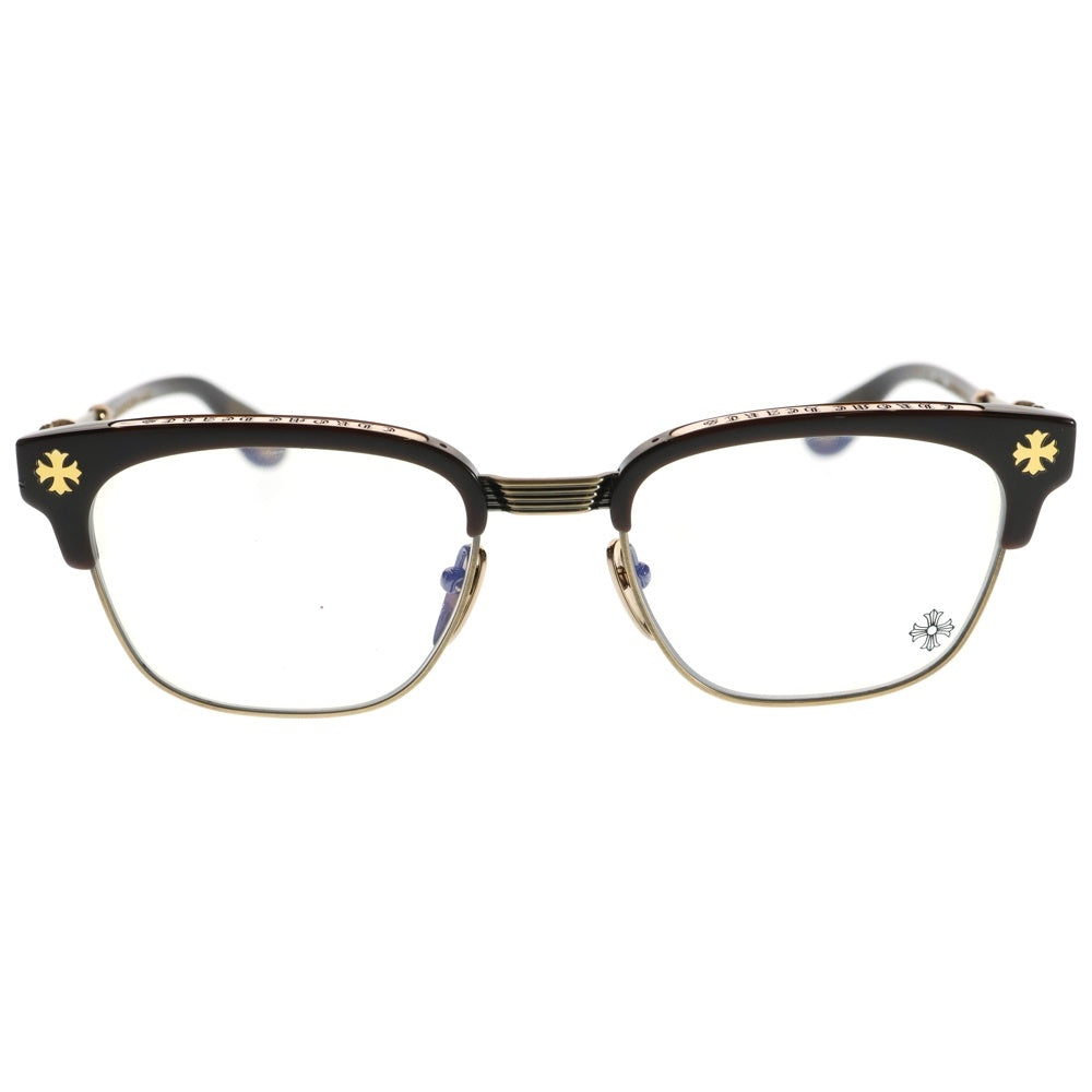 CHROME HEARTS(クロムハーツ) BONENNOISSEUR II ボネンノイズ テンプルCHクロス ウェリントンサングラス メガネ ブラウン