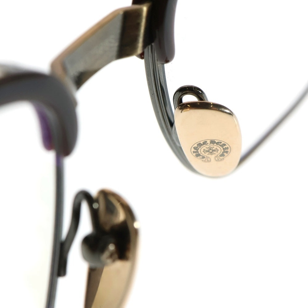 CHROME HEARTS(クロムハーツ) BONENNOISSEUR II ボネンノイズ テンプルCHクロス ウェリントンサングラス メガネ ブラウン