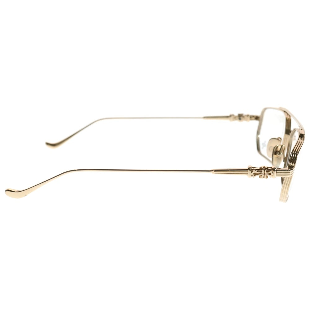 CHROME HEARTS(クロムハーツ) GUSHER ガッシャー CHクロステンプル ダブルブリッジ スクエアフレーム サングラス メガネ ゴールド