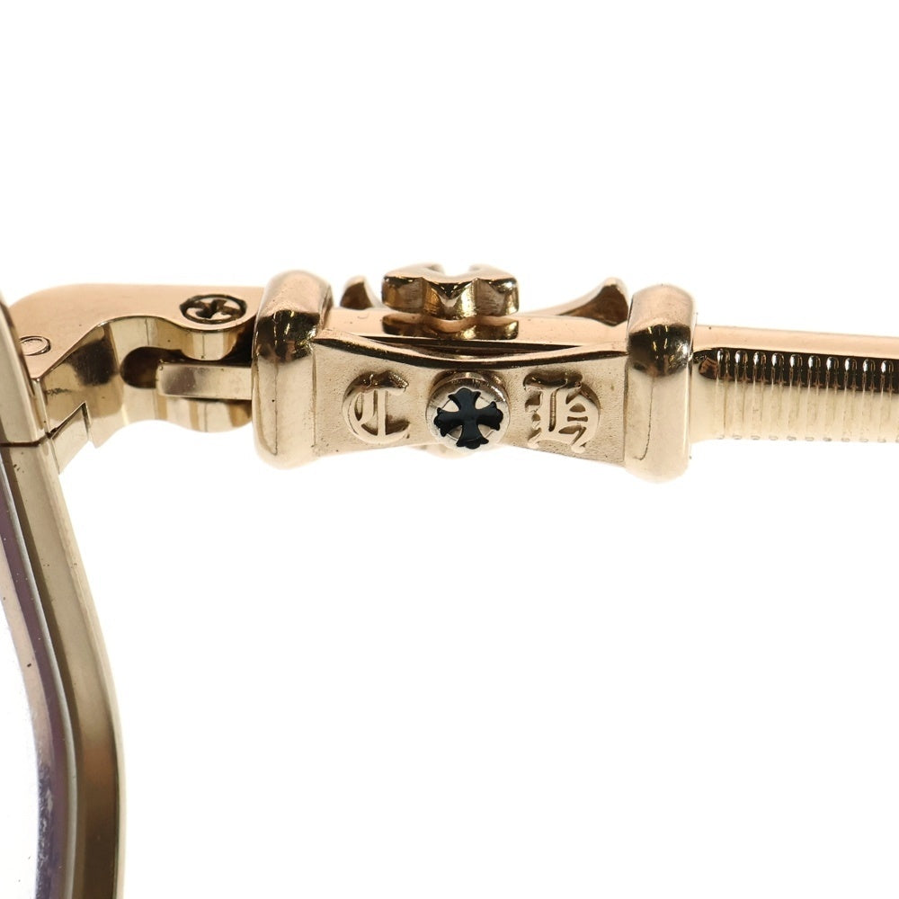 CHROME HEARTS(クロムハーツ) GUSHER ガッシャー CHクロステンプル ダブルブリッジ スクエアフレーム サングラス メガネ ゴールド