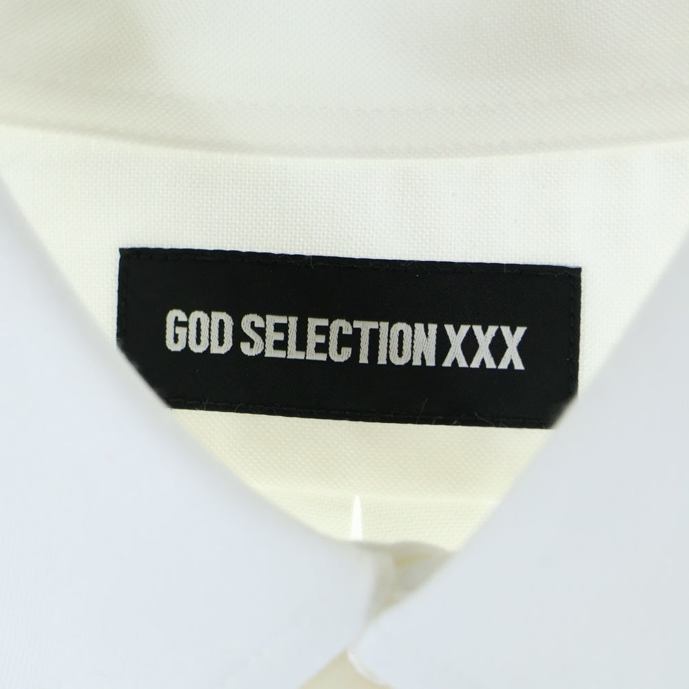 GOD SELECTION XXX(ゴッドセレクショントリプルエックス) B.D SHIRT ミニボックスロゴパッチ ボタンダウン ロングスリーブ 長袖シャツ ホワイト