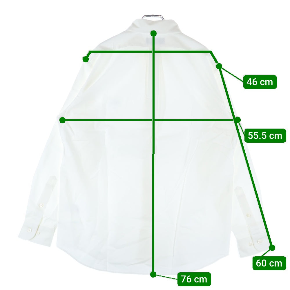 GOD SELECTION XXX(ゴッドセレクショントリプルエックス) B.D SHIRT ミニボックスロゴパッチ ボタンダウン ロングスリーブ 長袖シャツ ホワイト