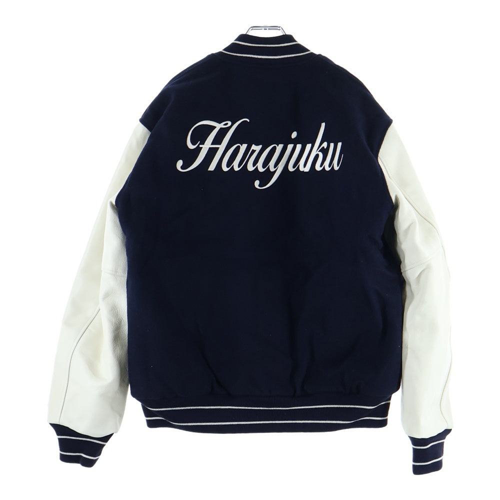 GOD SELECTION XXX(ゴッドセレクショントリプルエックス) 25SS VARSITY JACKET バーシティー エンブロイダリー ジャケット ネイビー/ホワイト