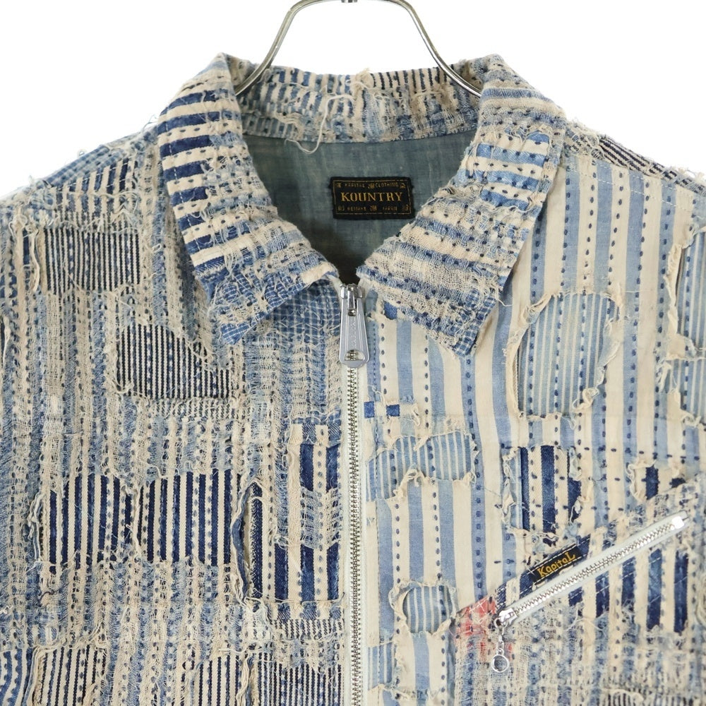 KAPITAL(キャピタル) 25SS LIBERTY BORO ZIP UP リバティ ボロ パッチワーク ジップアップジャケット インディゴ EK-1756LJ