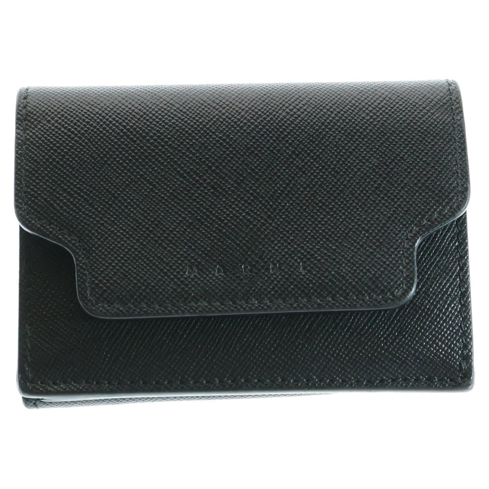 MARNI(マルニ) フロントロゴ レザー 三つ折り コンパクトウォレット 財布 ブラック PFMOW02U07