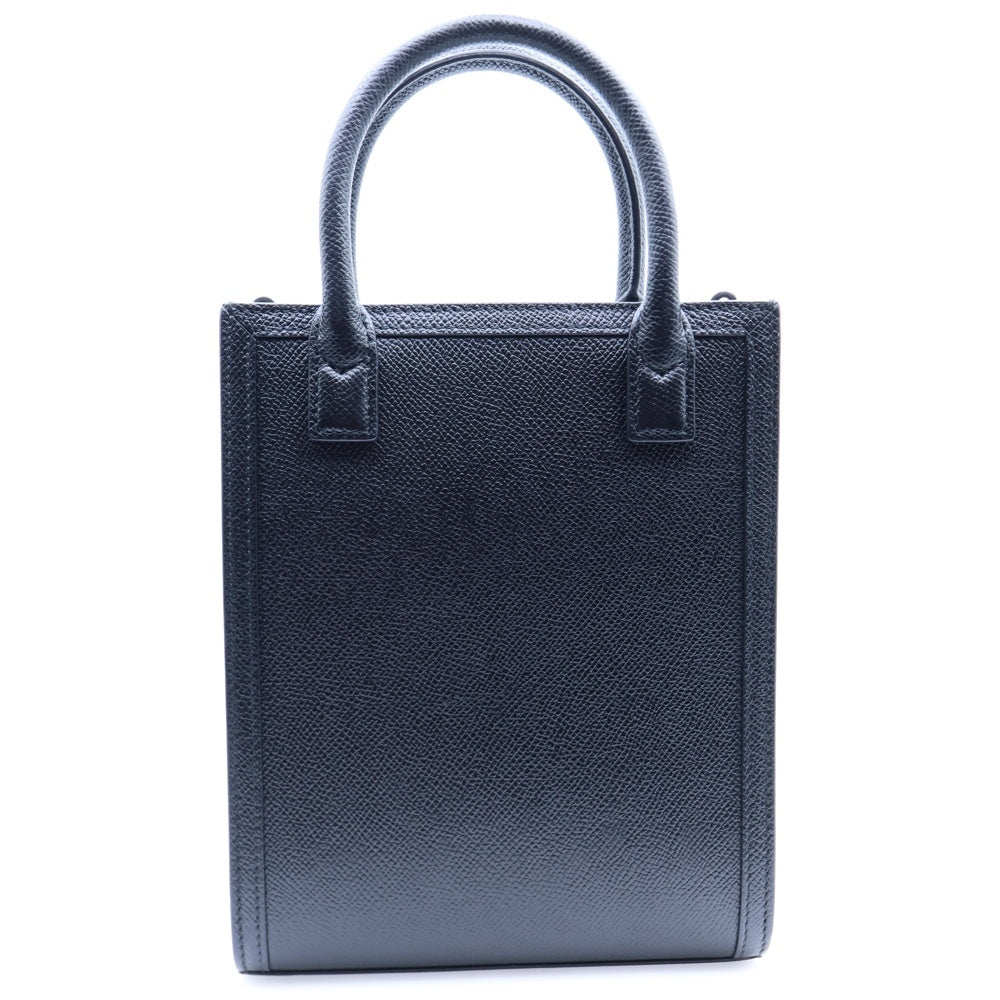 BURBERRY(バーバリー) MINI VERTICAL TOTE ミニヴァーティカルトート TBロゴ レザー 2WAY ショルダーバッグ ブラック 8068476