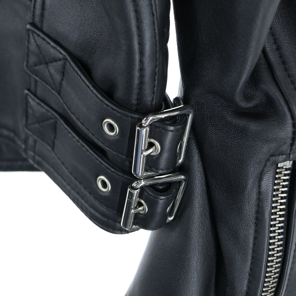 DIESEL(ディーゼル) バックプリント ダブルライダース レザージャケット ブラック OOSME1 OZAZU