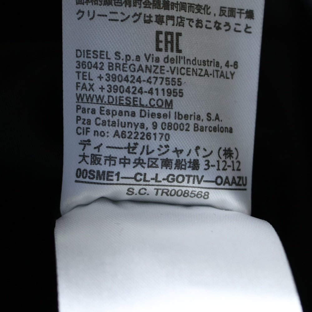 DIESEL(ディーゼル) バックプリント ダブルライダース レザージャケット ブラック OOSME1 OZAZU