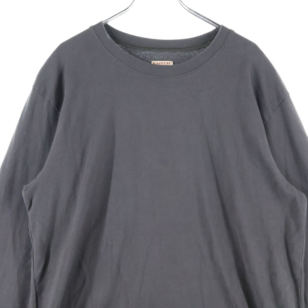 KAPITAL(キャピタル) オルテガ天竺 クルーネック ロングスリーブカットソー Tシャツ チャコールグレー K2409LC042