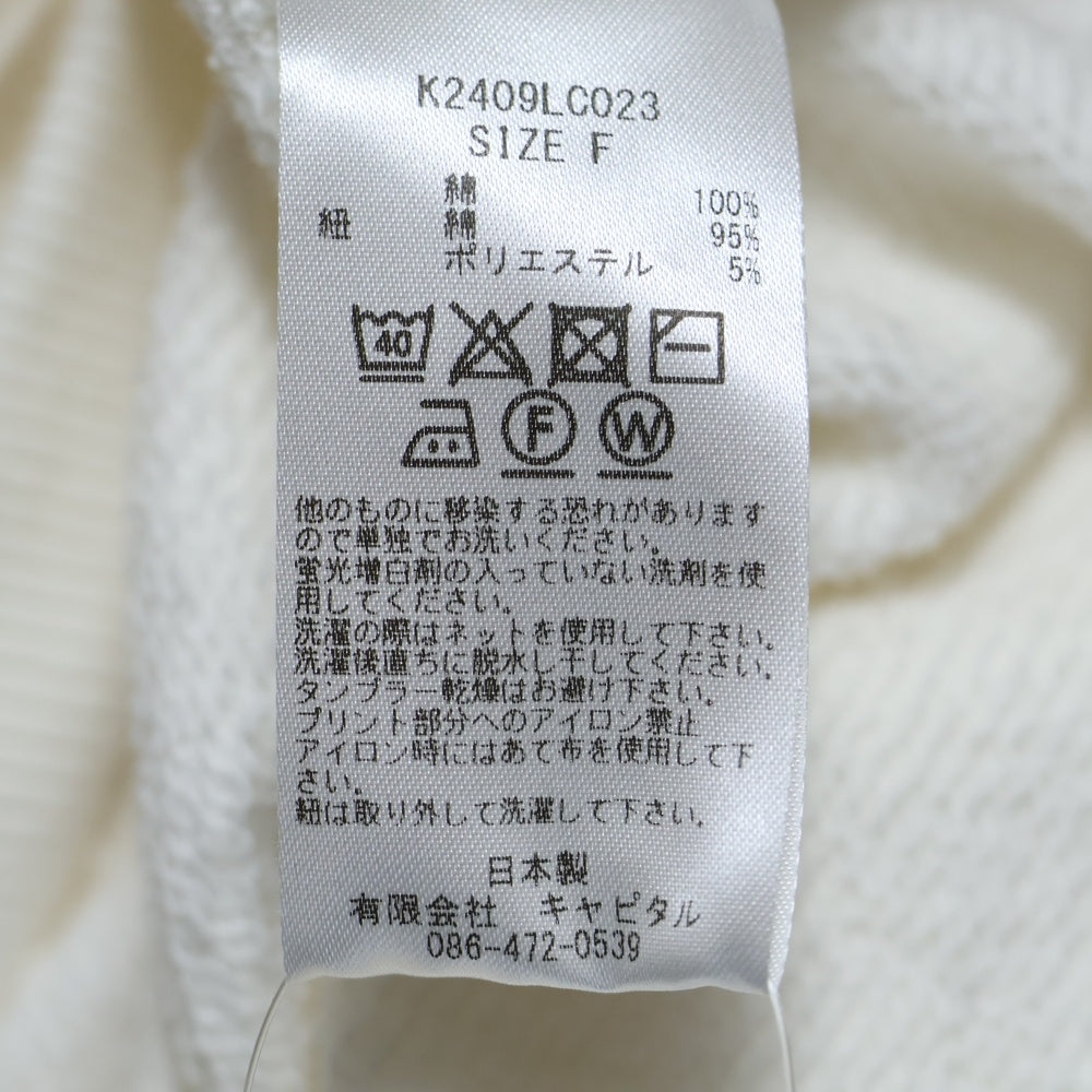 KAPITAL(キャピタル) Fleece Devil Hoodie フリース デビル フーディ プルオーバースウェットパーカー ホワイト K2409LC023