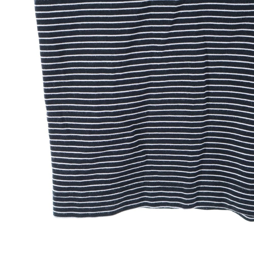 NO BRAND(ノーブランド) HANDVAERK (ハンドバーク) ボーダー柄 クルーネック半袖Tシャツ カットソー ブラック/ホワイト