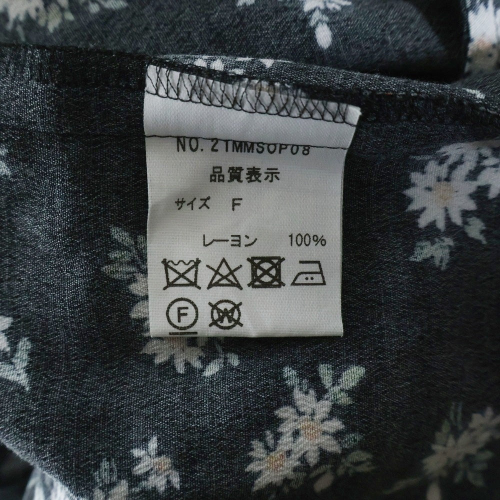 SHINZONE(シンゾーン) 花柄 ショートスリーブ レーヨンワンピース ドレス レディース ブラック 21MMSOP08