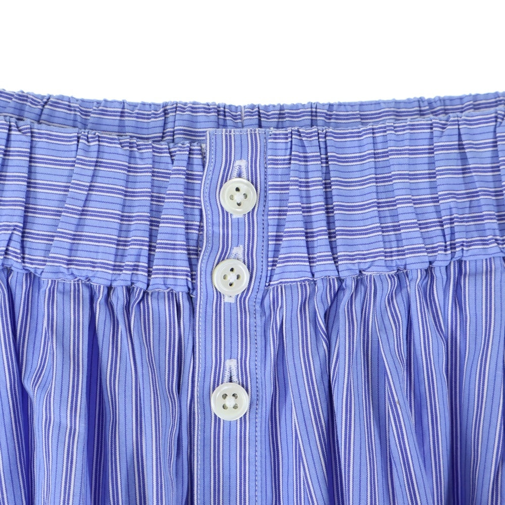 Gymphlex(ジムフレックス) ストライプ柄 ボタンロングスカート レディース ブルー 19S-KW-001