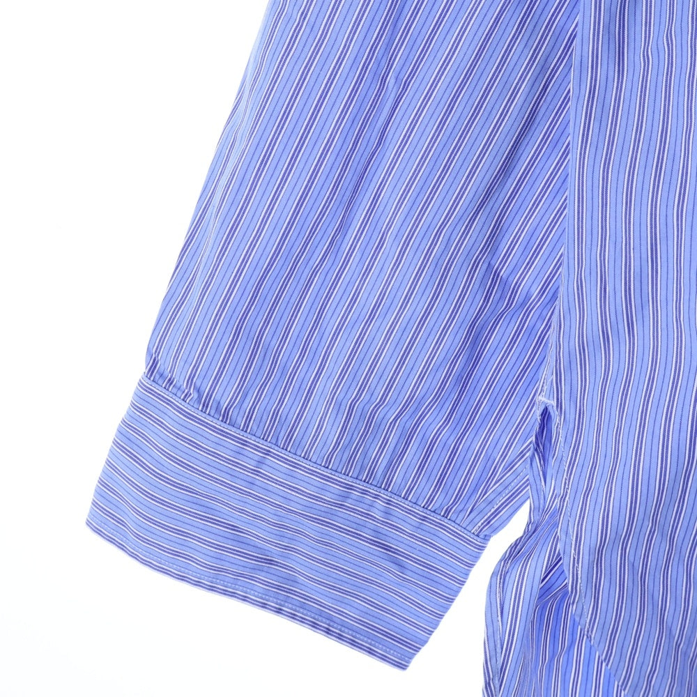 Gymphlex(ジムフレックス) ストライプ柄 フロント刺繍 長袖シャツ ブルー 19S-WS-002