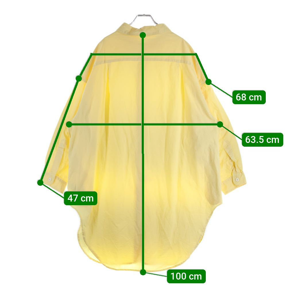 yarmo(ヤーモ) コットン オーバーサイズ 長袖シャツ イエロー YAR-21AW S11 C