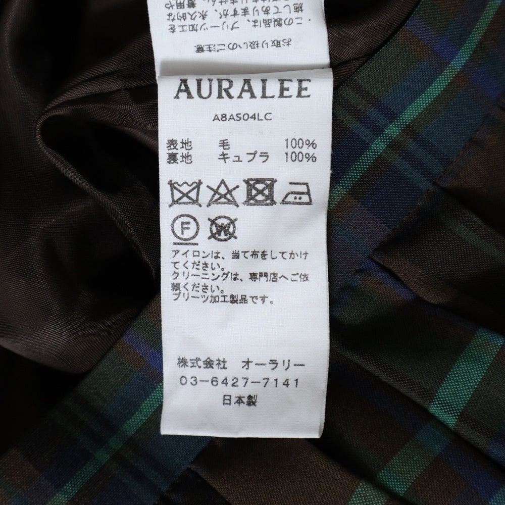 AURALEE(オーラリー) SUPER LIGHT WOOL CHECK PLEATED SKIRT スーパー ライト ウール チェック プリーツド スカート レディース マルチカラー A8AS04LC