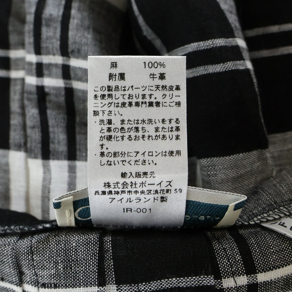 NO BRAND(ノーブランド) O'NEIL OF DUBLIN (オニールオブダブリン) チェック柄 サイドベルト プリーツスカート レディース ブラック/ホワイト IR-001