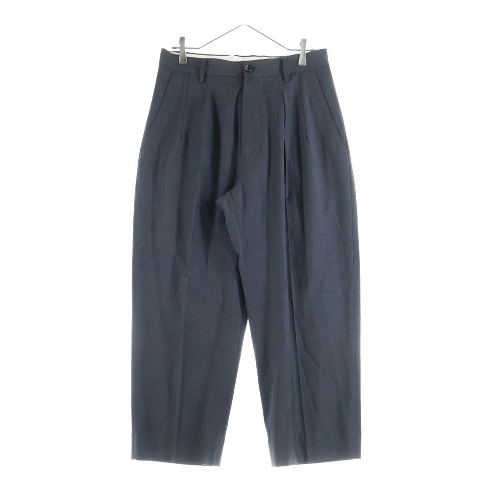 HELKA(ヘルカ) ウール混 1タック ストレートスラックス グレー